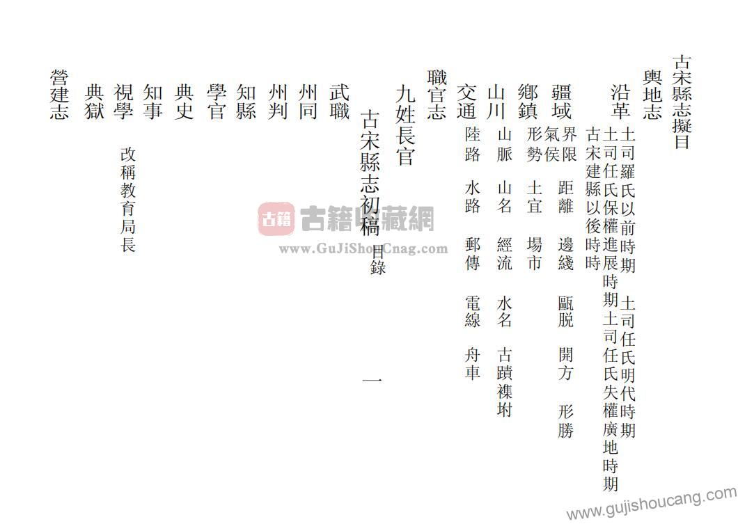 四川省宜宾市兴文县《民国古宋县志初稿》PDF高清电子版影印本下载-古籍收藏网