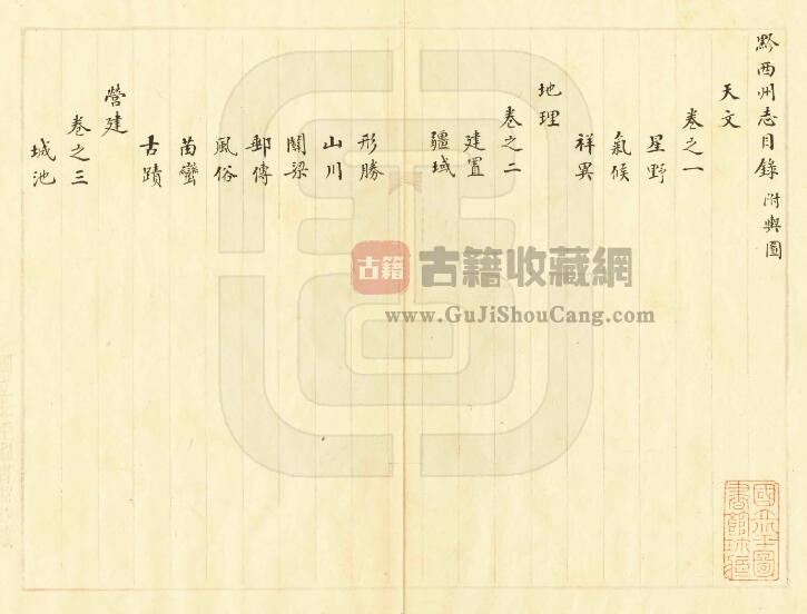 贵州省毕节黔西市《乾隆黔西州志》全八卷首一卷 清冯光宿纂修PDF电子版地方志下载插图1